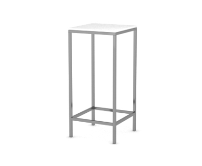 Steh / Hochtisch "New York Steel" 50x50x110 weiße Platte